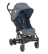 Gray baby stroller with black wheels on a white background.