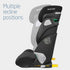 Maxi-Cosi car seat with multiple recline positions on a white background.