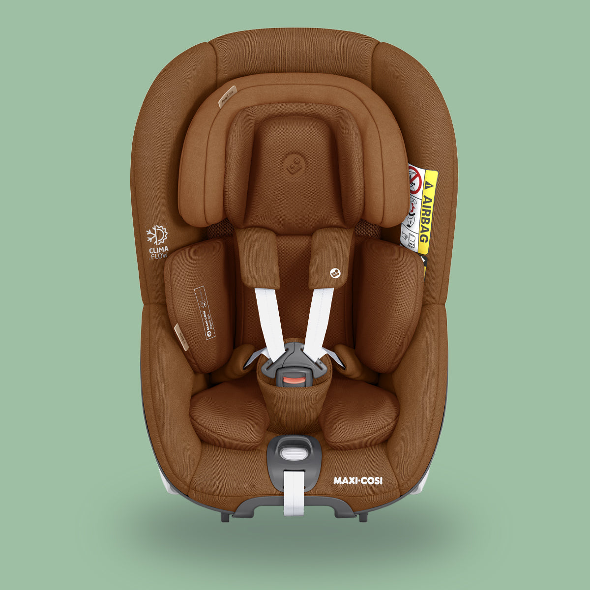 A Maxi-Cosi Pearl 360 rotating car seat in brown.