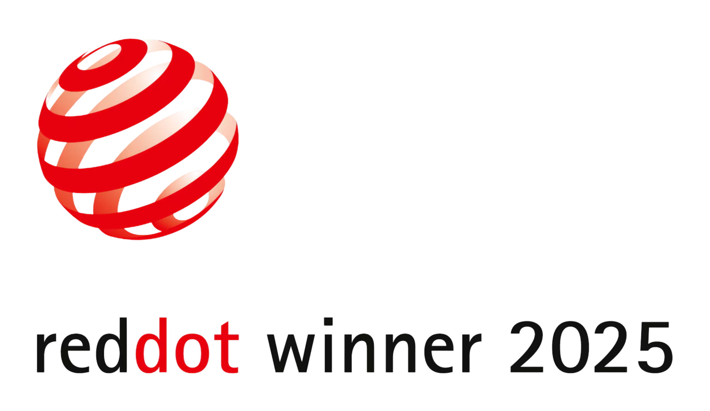 Red Dot Award logo with 'winner 2025' text on a white background