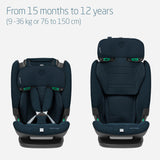 Maxi-Cosi Child car seat with text indicating age range from 15 months to 12 years.